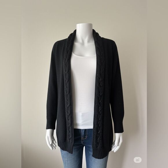 Open to Offers: Talbots Black Cable Knit Cardigan - Size X - Picture 1 of 2